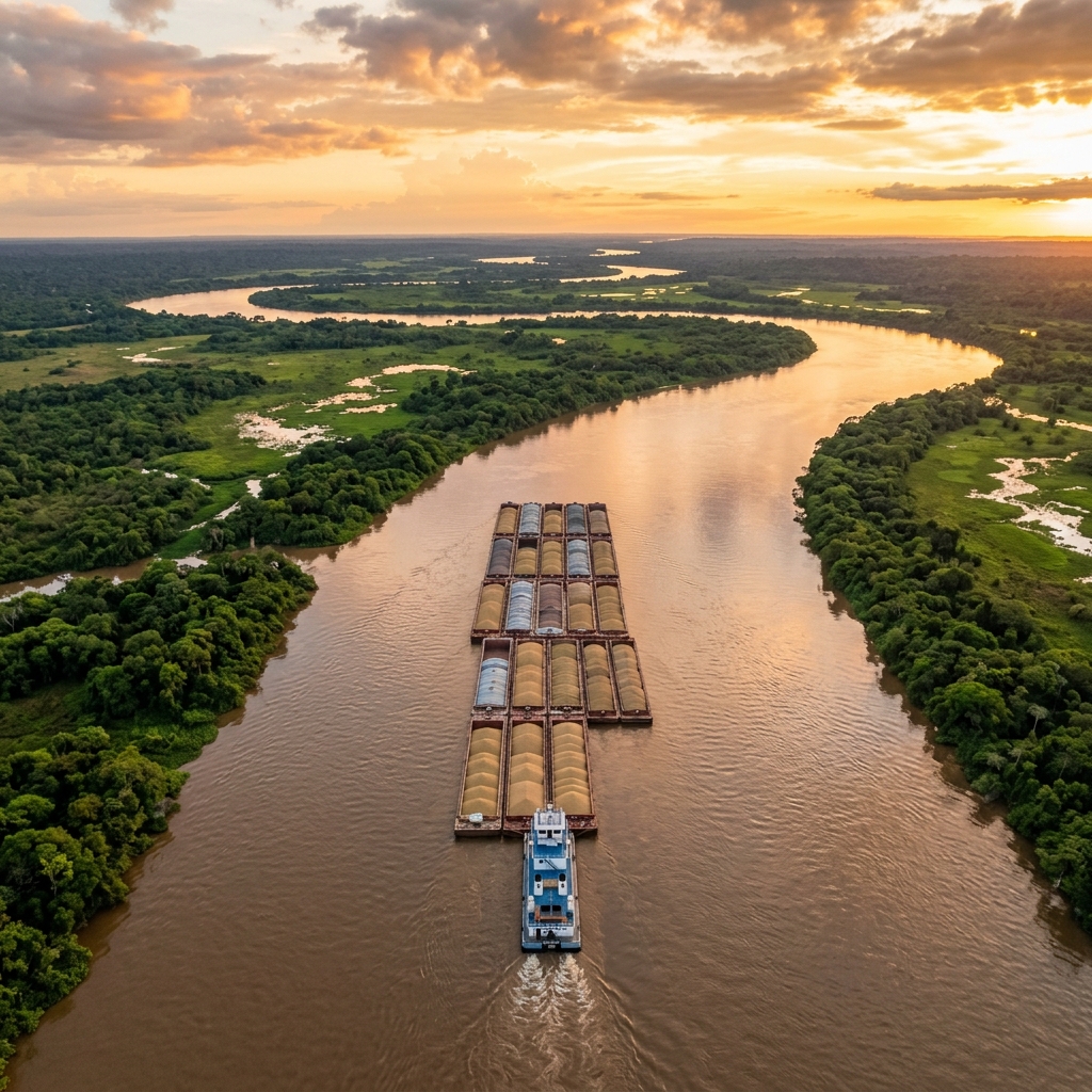 Paraná-Paraguay Waterway aerial view