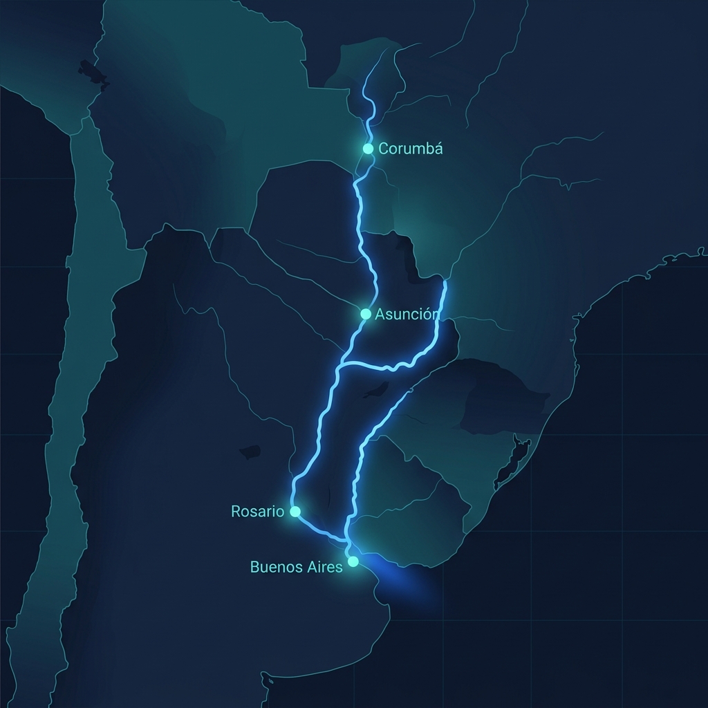 Paraná-Paraguay Waterway map